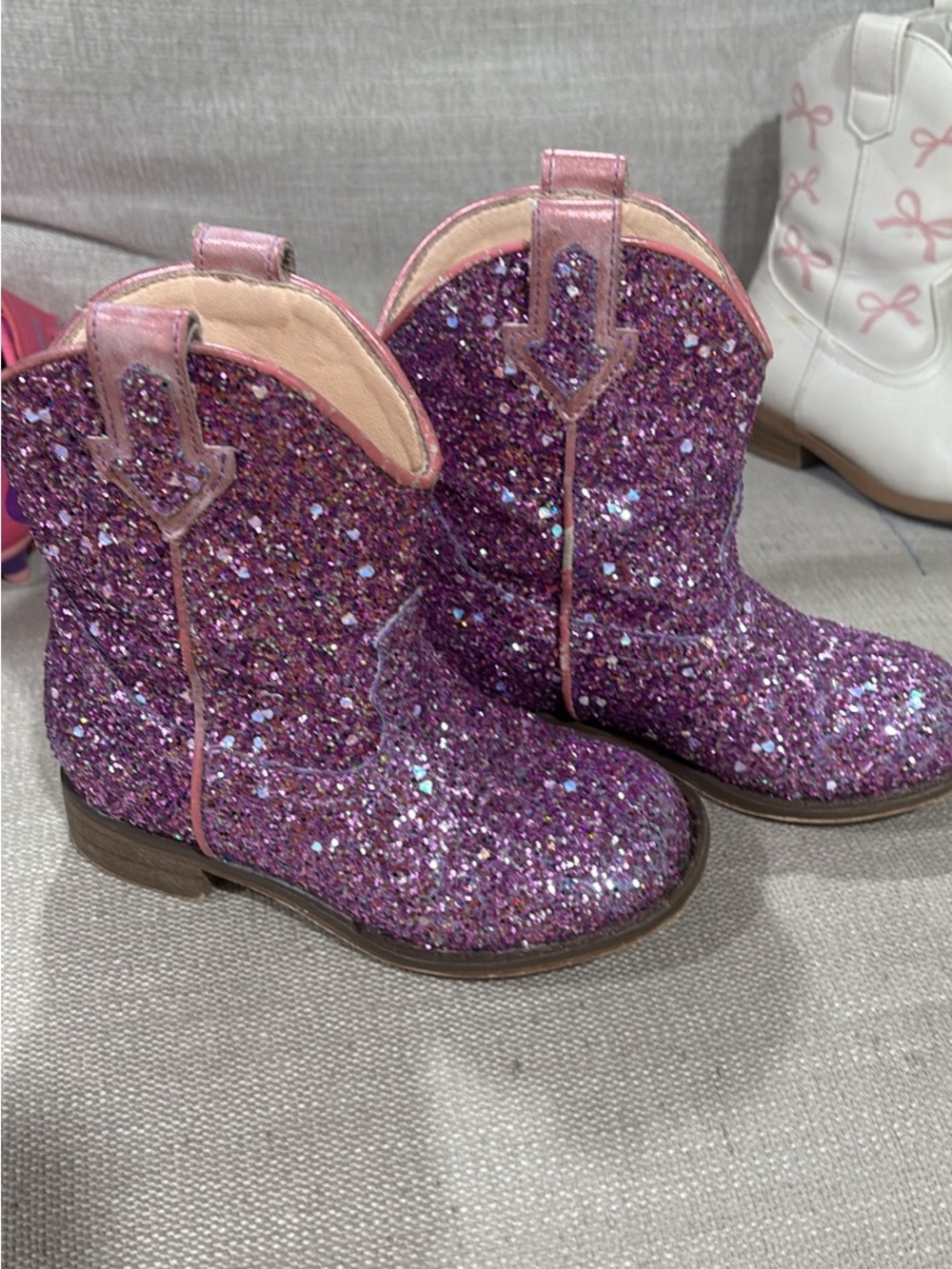 Purple sparkly cowboy boots